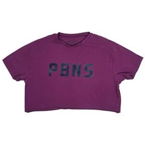 Alphalete PBNS Crop Top T-Shirt Women's Medium Purple Loose Short Sleeve Gym Tee